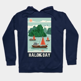 A Vintage Travel Art of Halong Bay - Vietnam Hoodie